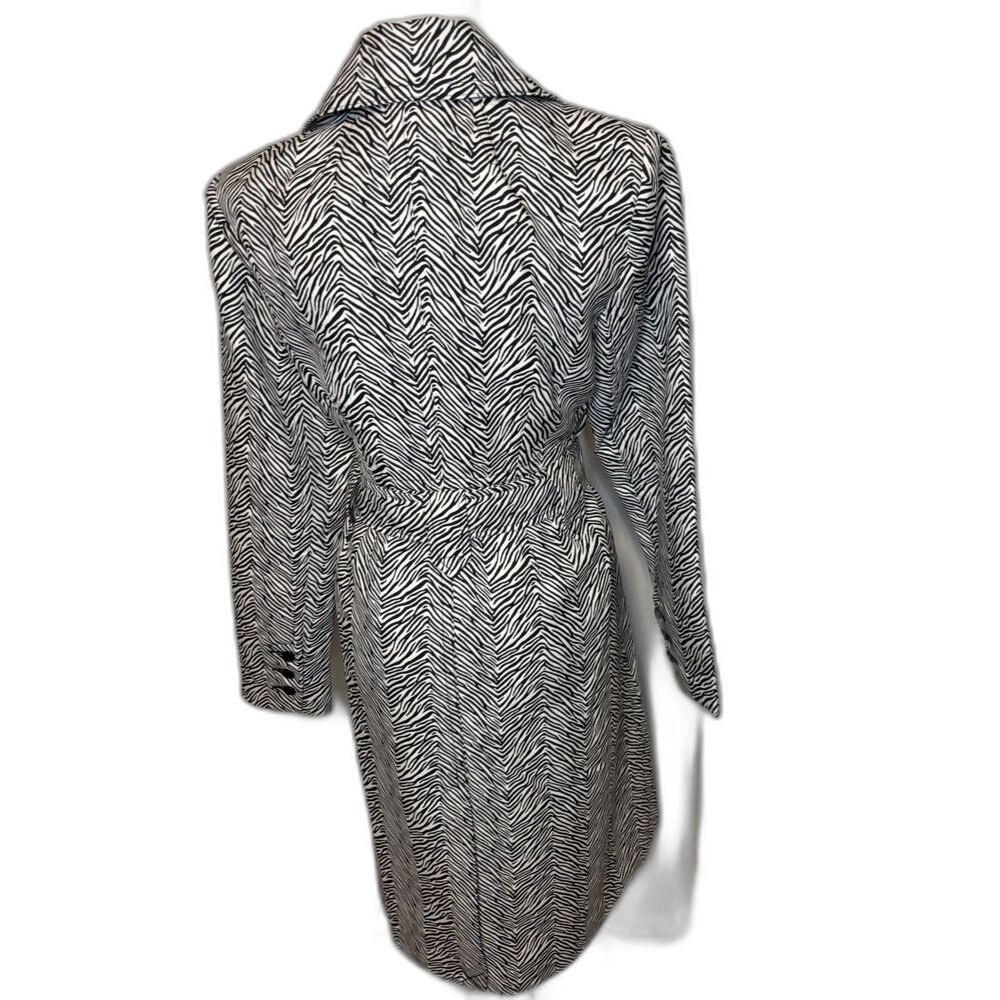 Cabi 007 Zeba Animal Print Button Up Trench Coat Jacket Womens Designer - Picture 3 of 8